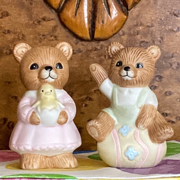Homco Other - Vintage Ceramic Easter Homco Teddy Bear Figurines ~ Set of 2 ~ #1430
